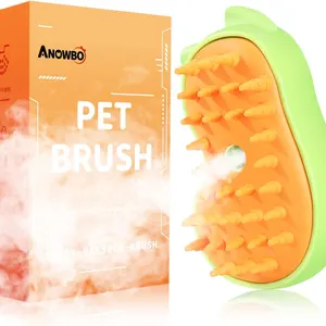 2 BOX ANOWBO PET BRUSH FOR SHEDDING RECHARGEABLE STEAMY CAT BRUSH SELF CLEANING 3IN1 - N