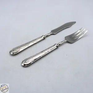 SILVER FORK AND KNIFE MARKED "800"