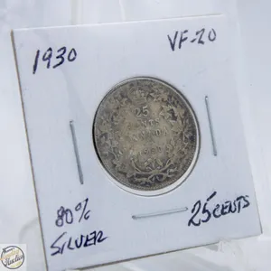 1930 SILVER 25 CENTS