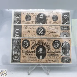 LOT OF 3 CONFEDERATE STATES ONE, TWO AND FIVE