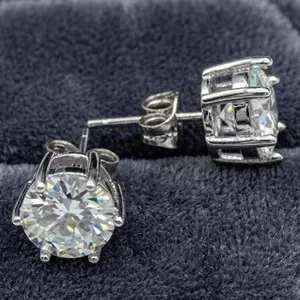 $1975.00 - 4.00 CT TW GRA CERTIFIED ROUND CUT MOISSANITE EARRINGS
