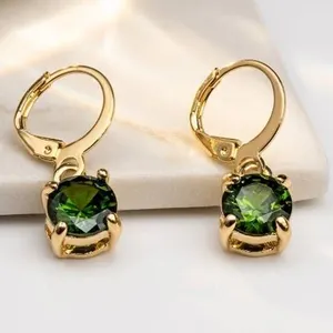 Set of Peridot Gemstone earrings .925 Silver