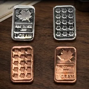 1g .999 Fine Silver and Copper Bars Set of 4