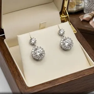 $1500.00 - 2.00 CT GRA CERTIFIED ROUND BRILLIANT CUT MOISSANITE EARRINGS