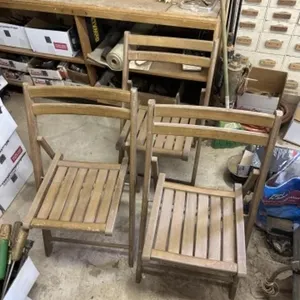 3 Wooden Folding Chairs