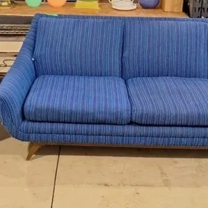 Gorgeous Mid Century Modern Striped Sofa w/