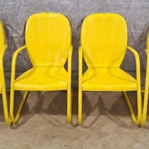 Vintage Metal Motel Chairs - Set of Four