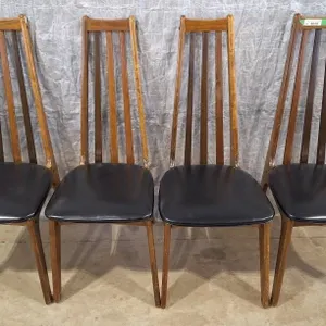 4 Mid century modern high back dining chairs