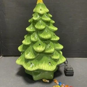 Lighted Ceramic Christmas Tree, 15 " tall - Star
