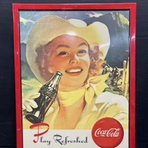 1985 Tin Coke Sign By Donaldson Art Sign Co.
