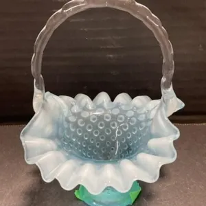 Fenton Hobnail Art Glass Basket