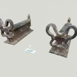 Pair of Vintage Railroad Track Andirons