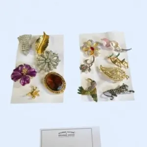 Vintage Costume Jewelry Brooch Lot of 12
