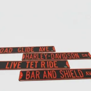 Set of 4 Harley-Davidson Embossed Metal Signs