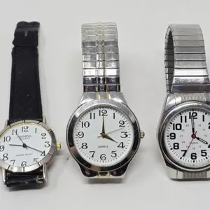 3 Retro Silver Tone Wrist Watches