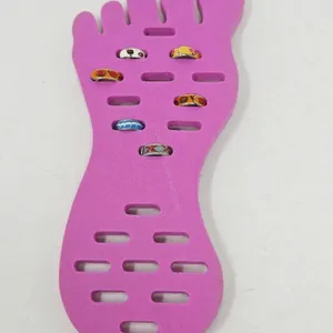 Enamel Toe Rings & Holder