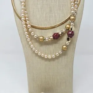 Gold Tone Herringbone Necklace