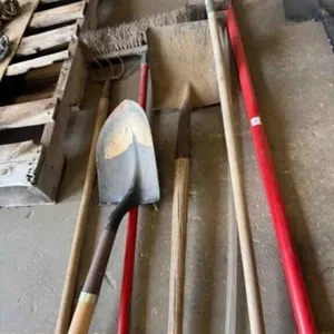 SHOVELS, HOE, BROOM