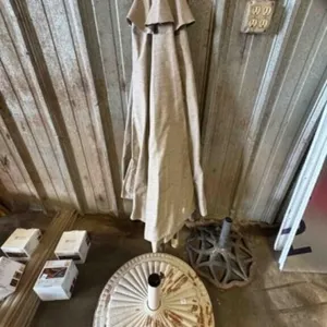2- IRON STANDS 1- UMBRELLA