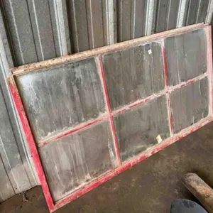 WINDOW WITH METAL FRAME, 58"X32"