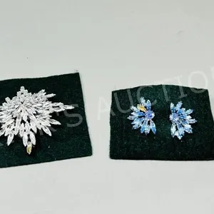 Sherman earrings & brooch w/ stones missing