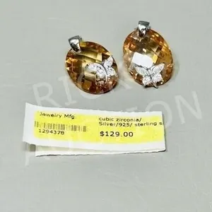 pair of 925 sterling earrings w/ CZ stones