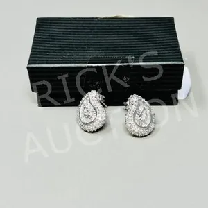 pair of 925 sterling earrings w/ clear stones