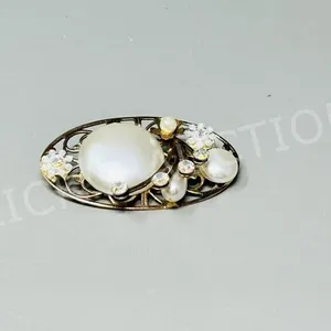 art deco design brooch - 3" long