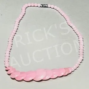 Pink Jade bead necklace