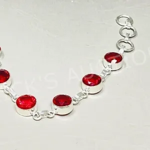 Garnet & silver bracelet