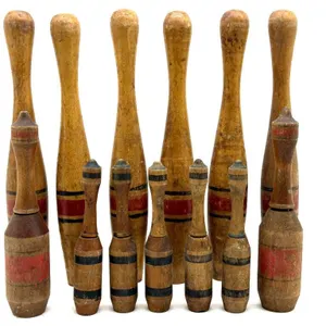 Vintage Wood Juggling Pins 11.75”