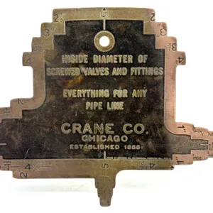 Antique Brass Crane Co Chicago Gauge 6.5” x 5.5”