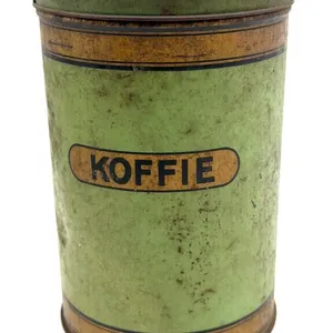 Vintage Dutch Koffie/Coffee Tin Canister 7”
