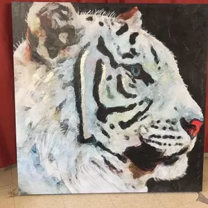 White Tiger Painting on Large Canvas- 50x50