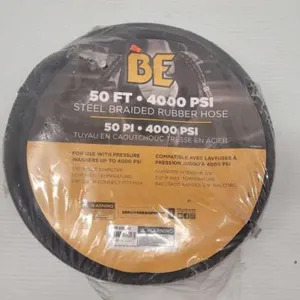 50' Steel Braided  Pressure Washer Rubber Hose