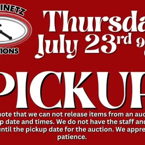 Pickup/Loadout Wednesday, July 22, 2026 9am-6pm