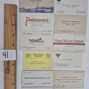 Vintage Business Cards 4 Digit Phone Number