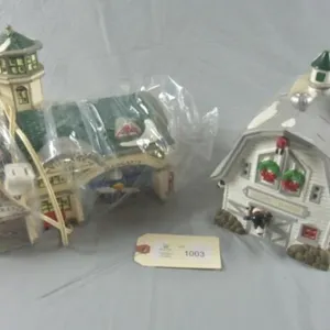 Department 56 Snow Village Dairy Barn & Airport