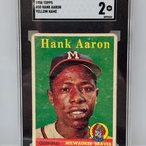 1958 Topps SGC 2 #30 Yellow Letter Hank Aaron HOF
