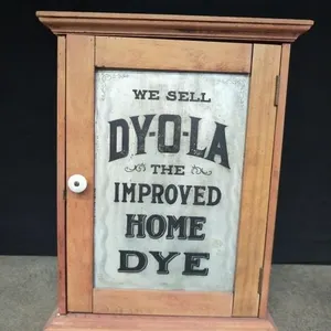 Vintage wood dye cabinet with two doors