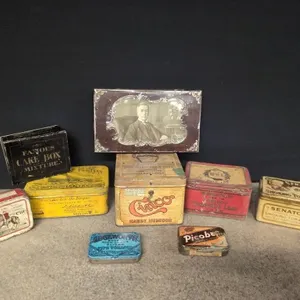 Various antique and vintage tobacco/cigar tins