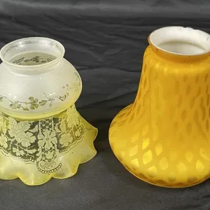 2 Oil Lamp Shades
