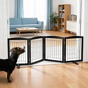 ZJSF Freestanding Dog Fence Indoor, Foldable Dog G