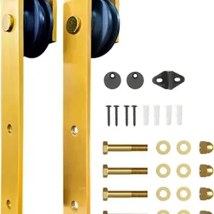 Rio Salto Brushed Brass Gold Barn Door Rollers   E