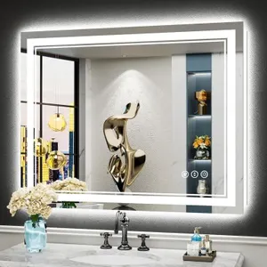 40x32 LED Bathroom Mirror with Lights, Backlit and