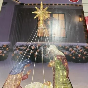 OUTDOOR TWINKLING NATIVITY SCENE 46 W X 14D X 72H