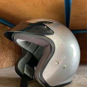 Silver HJC open face helmet size M