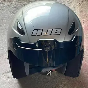 Silver HJC open face helmet size S