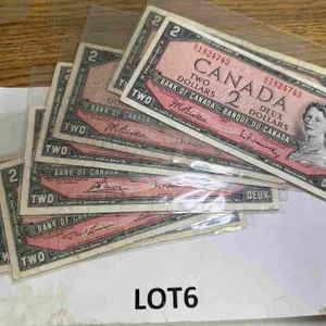 7-1954 Canadian $2 bills