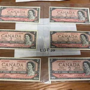 6-1954 Canadian $2 bills